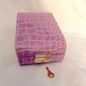Jewelry Box With Key necklace, earring, bracelet lavender organizer 6" x 4" x 2"